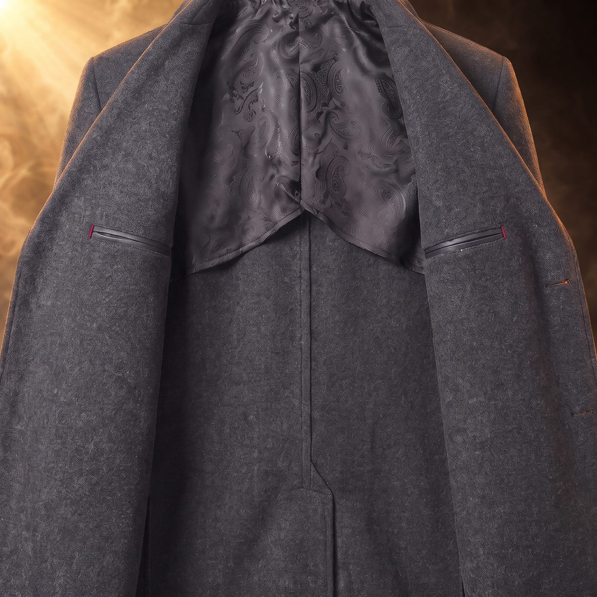 Oscar wool overcoat, Dark Gray, inside welt pockets on both sides