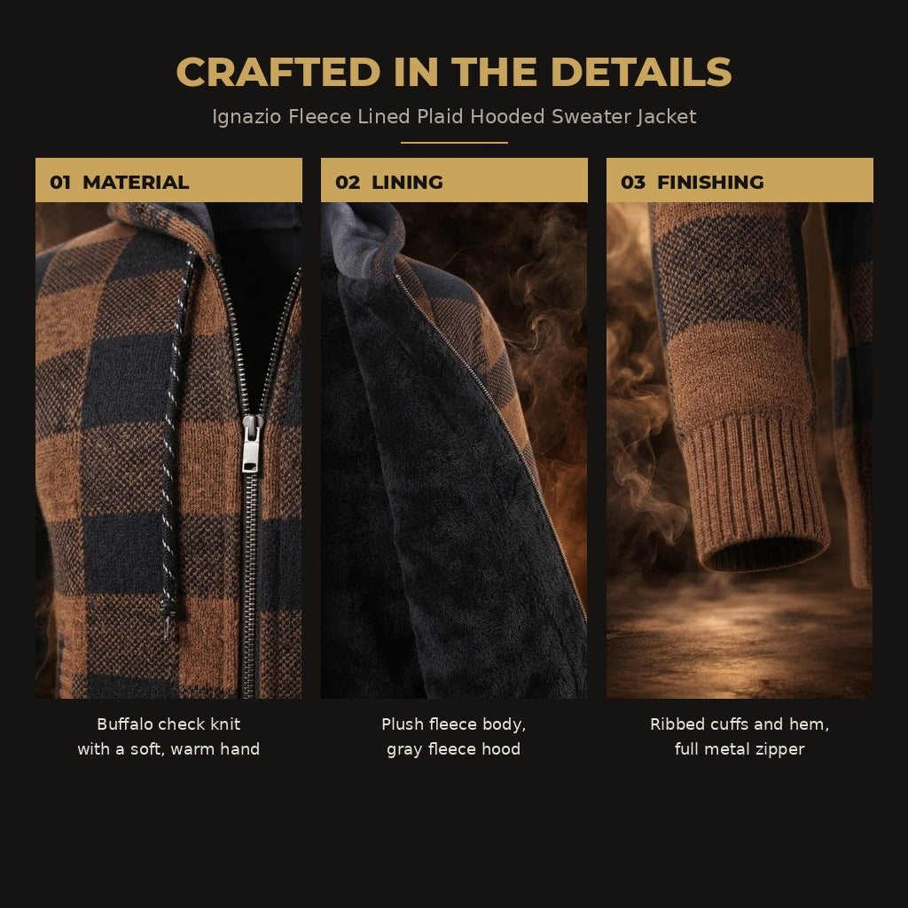 Ignazio sweater jacket crafted in the details: knit, fleece lining and ribbed finishing
