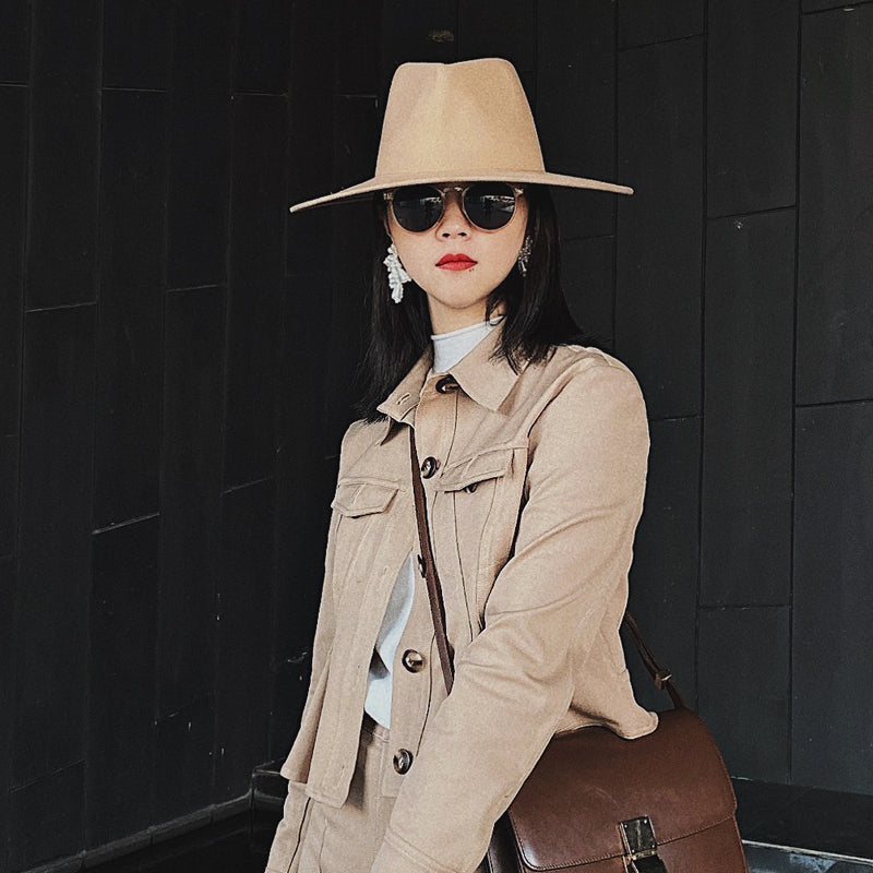 Battista Wool Wide Brim Fedora for Men and Women