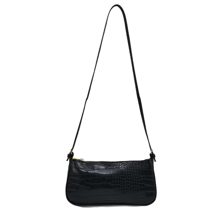 Emanuela Croc Embossed Baguette Shoulder Bag for Women