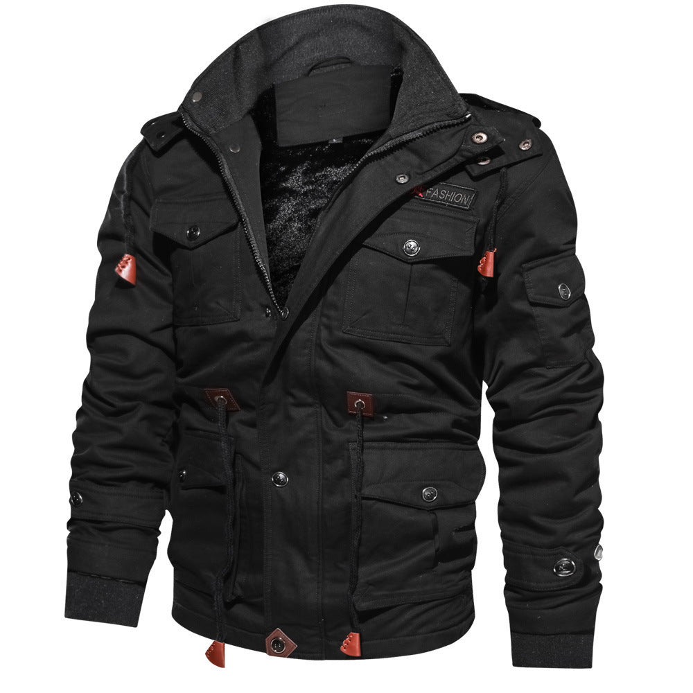 Romeo military jacket, Black, front