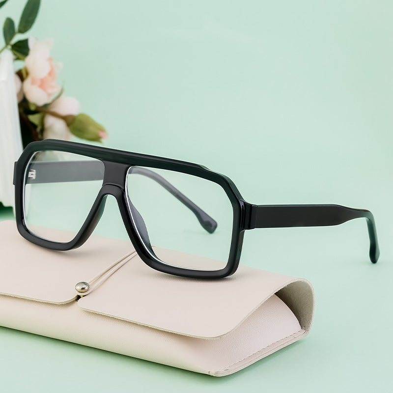 Egidio Flat Top Square Navigator Sunglasses for Men