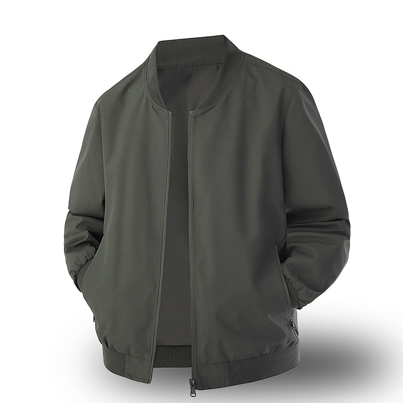 Ugo bomber jacket, Army Green Baseball Collar, front