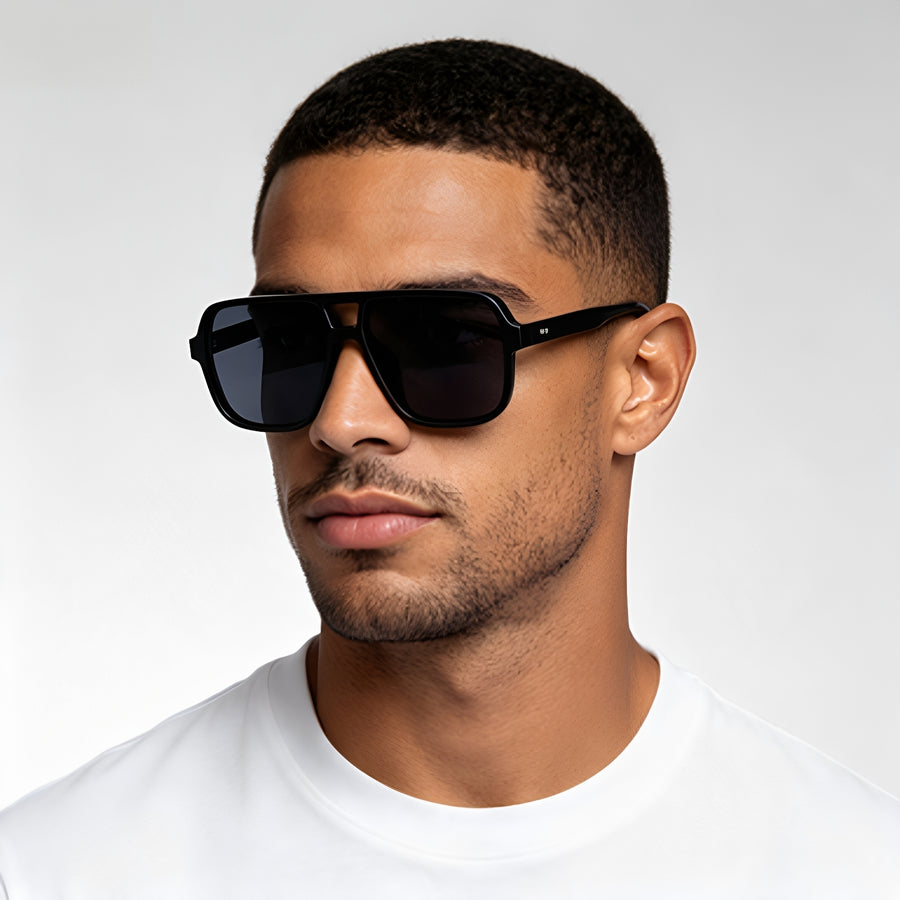 Dionisio Double Bridge Square Aviator Sunglasses for Men and Women