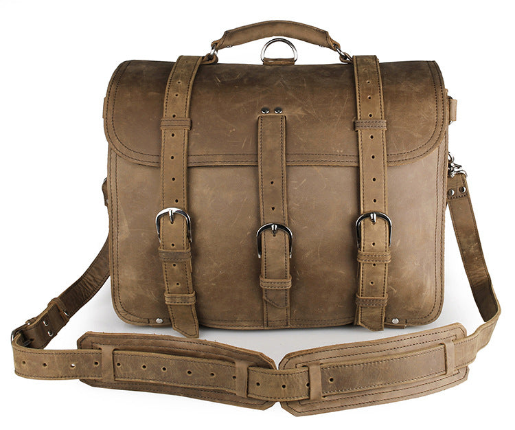 Nazario Genuine Leather Messenger Briefcase Bag for Men