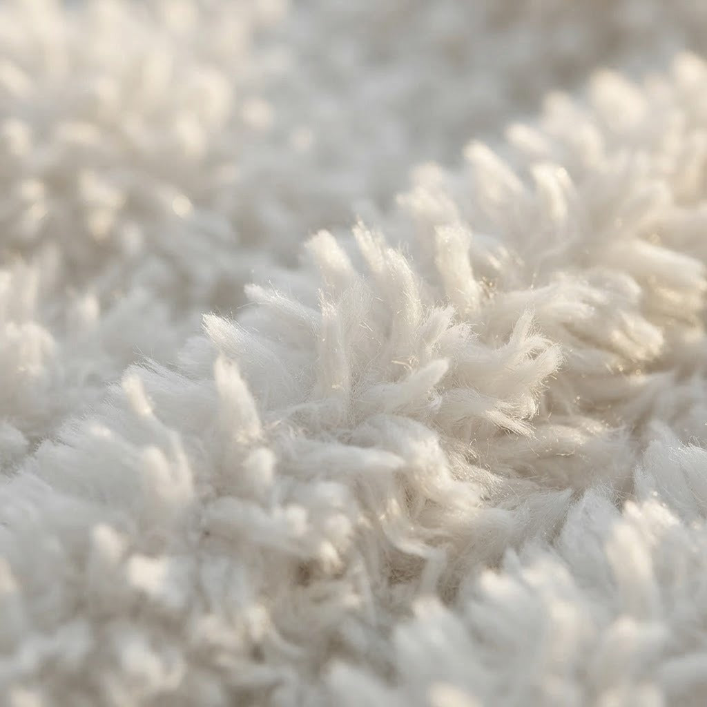 Donata hooded plush fleece jacket, White, plush fleece close-up