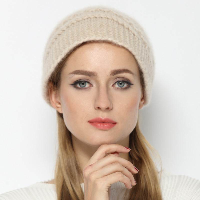 Clelia Cashmere Hand Knit Brimmed Beanie for Women