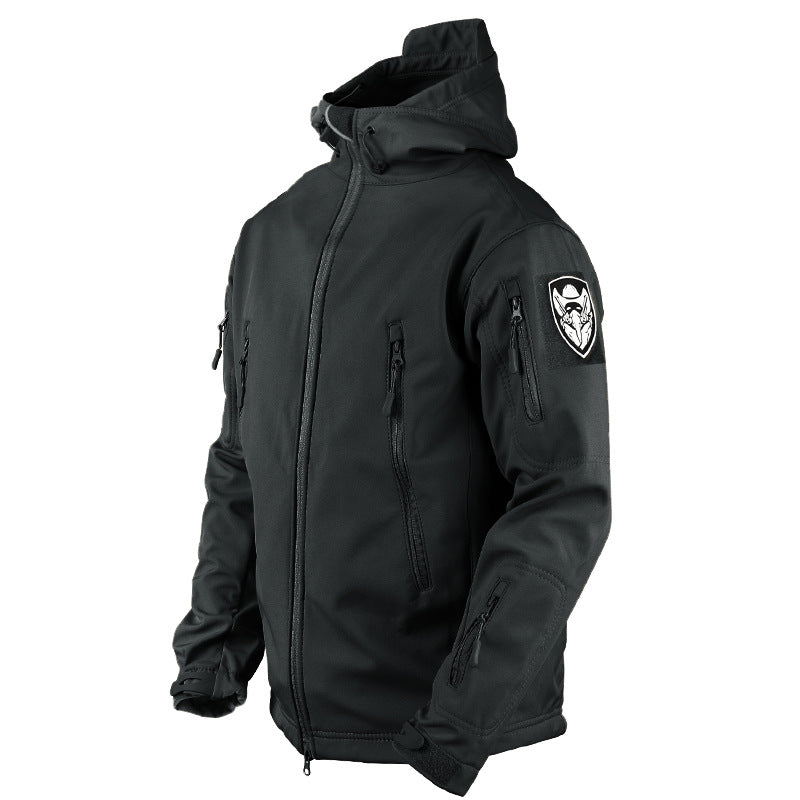 Vasco soft shell jacket, Black, three-quarter view