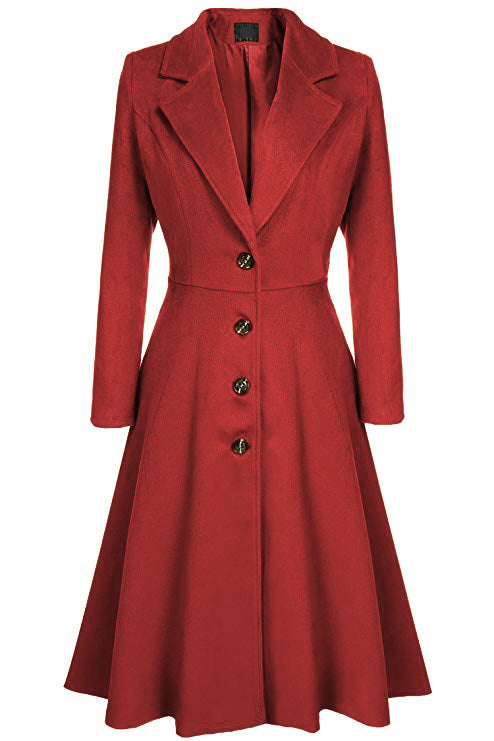 Fiorella Single-Breasted Flared Cotton Coat for Women