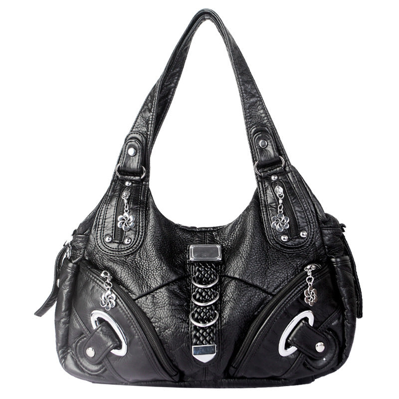 Perla Washed Vintage Hobo Shoulder Bag for Women