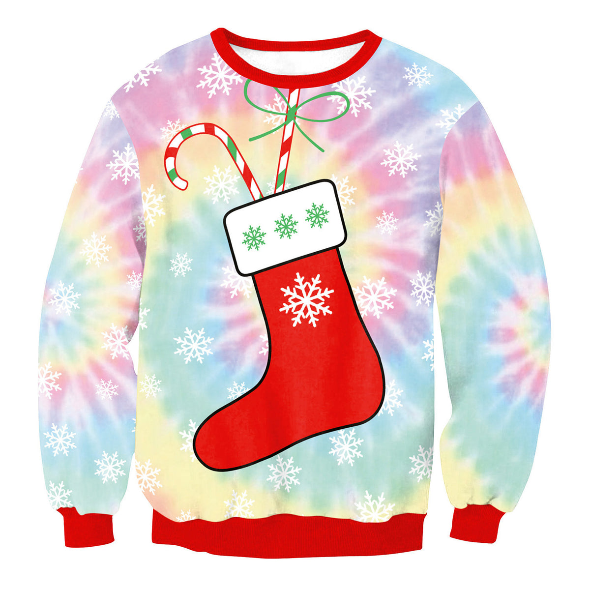 Orazio ugly Christmas sweater, Pastel Tie-Dye Stocking, front