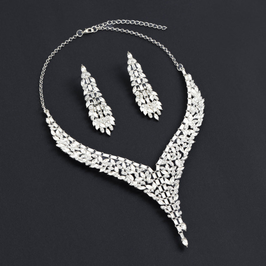 Delphine Statement V Necklace and Earrings Set for Women