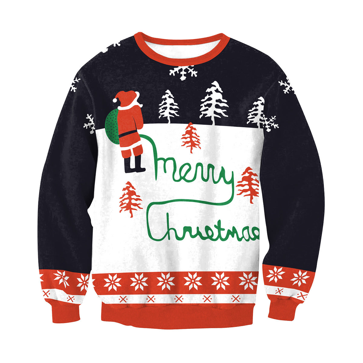 Orazio ugly Christmas sweater, Navy Merry Christmas, front