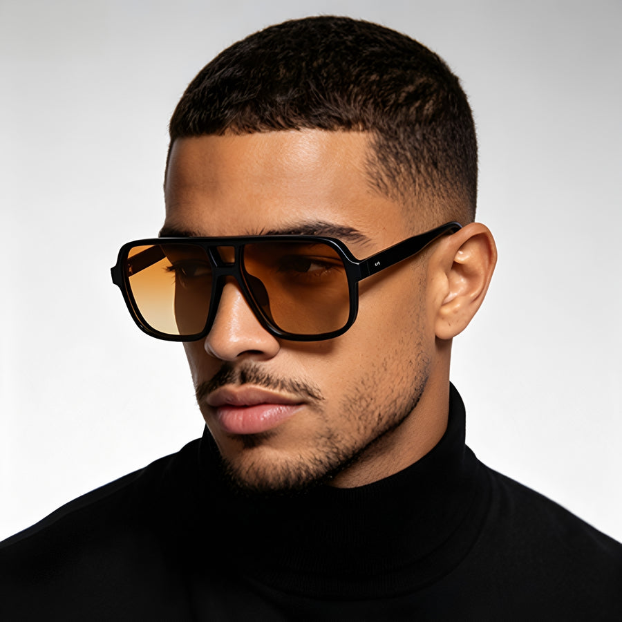 Dionisio Double Bridge Square Aviator Sunglasses for Men and Women