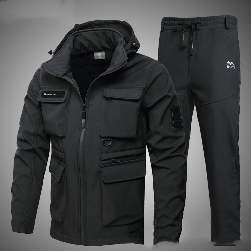 Severino jacket and pants set, Black, front