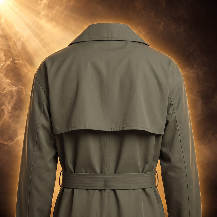 Lorenzo Double-Breasted Cotton Trench Coat for Men