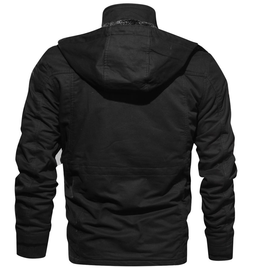 Romeo Fleece-Lined Hooded Cotton Military Jacket for Men