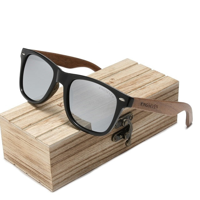 Gregorio Wood Temple Sunglasses with Wood Box for Men