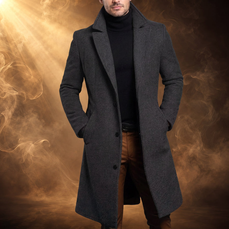 Alfredo Single-Breasted Wool Overcoat for Men