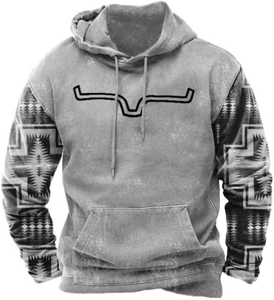 Pascal Western Aztec Graphic Pullover Hoodie for Men
