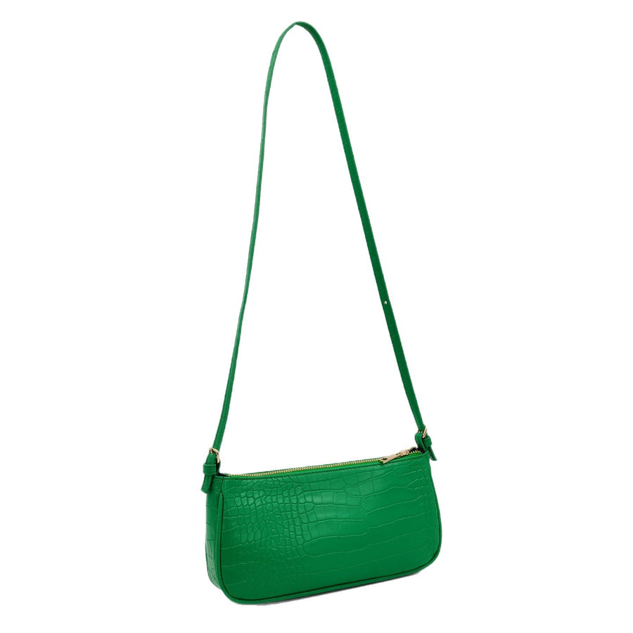 Emanuela Croc Embossed Baguette Shoulder Bag for Women