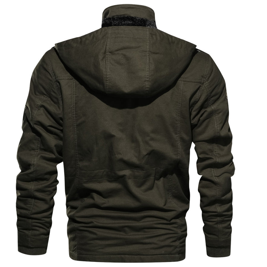 Romeo Fleece-Lined Hooded Cotton Military Jacket for Men