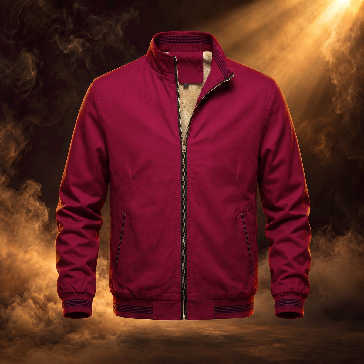 Fausto bomber jacket, Burgundy, front view