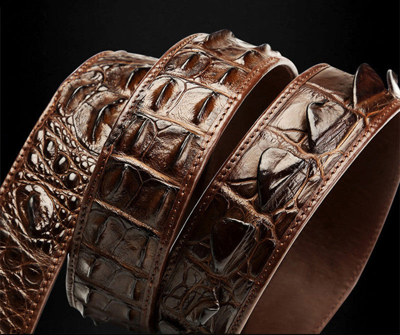 Marcantonio Genuine Leather Crocodile Pattern Belt for Men