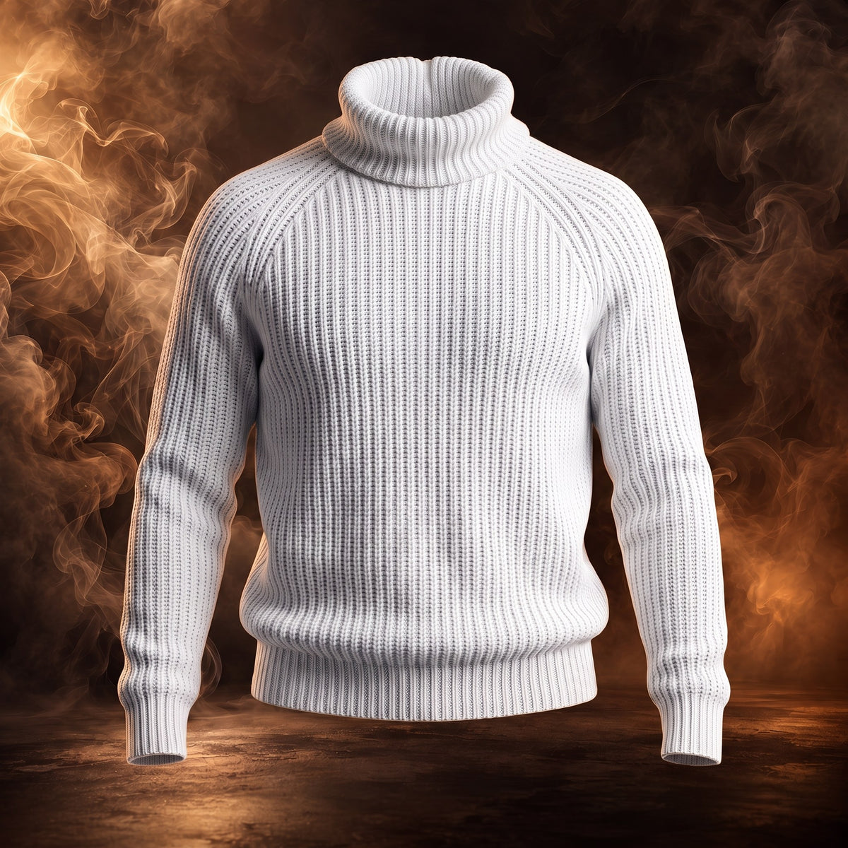 Pietro turtleneck sweater, White, front