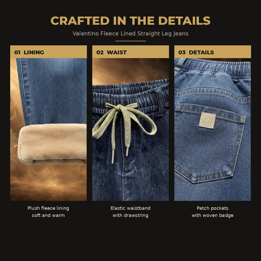 Valentino Fleece Lined Straight Leg Jeans for Men - quality details