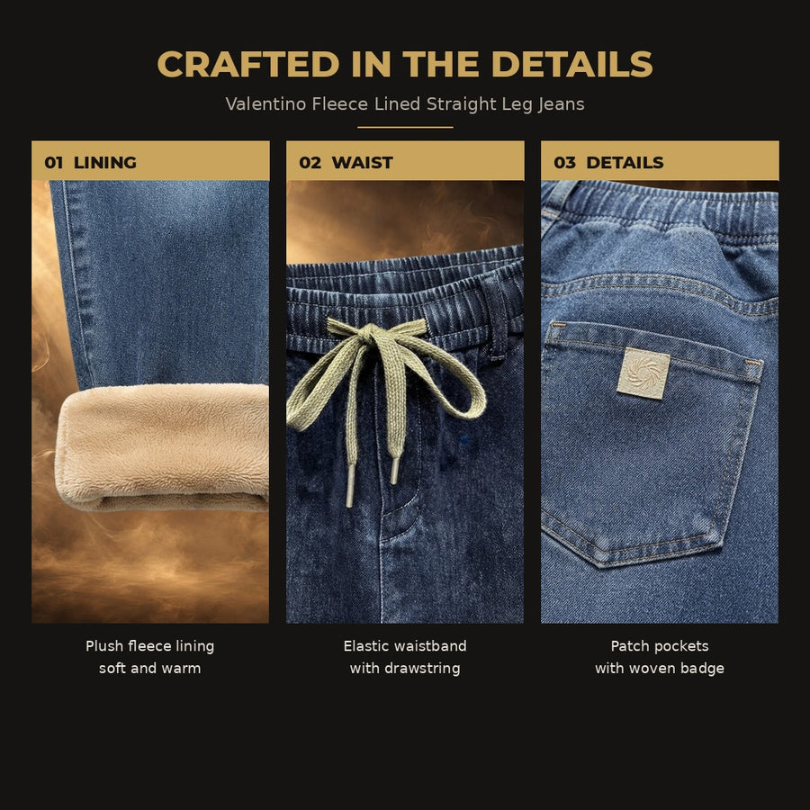 Valentino Fleece Lined Straight Leg Jeans for Men