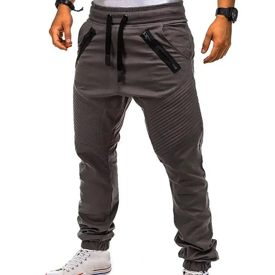 Cirino Drawstring Zip Pocket Jogger Pants for Men