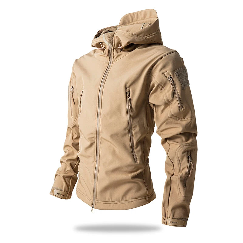 Ettore Men's Fleece Lined Soft Shell Hooded Tactical Jacket