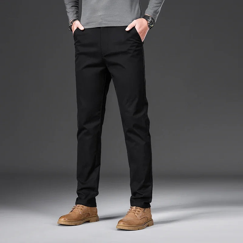 Luciano Stretch Cotton Slim Straight Chino Pants for Men - alternate view