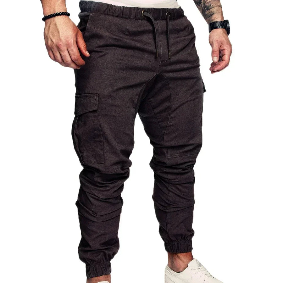 Cirino Drawstring Zip Pocket Jogger Pants for Men