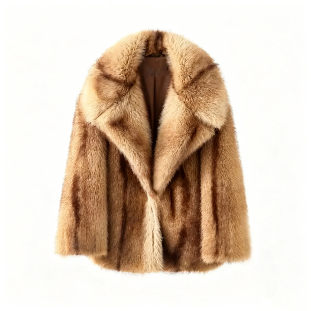 Sabine striped faux fur jacket in honey