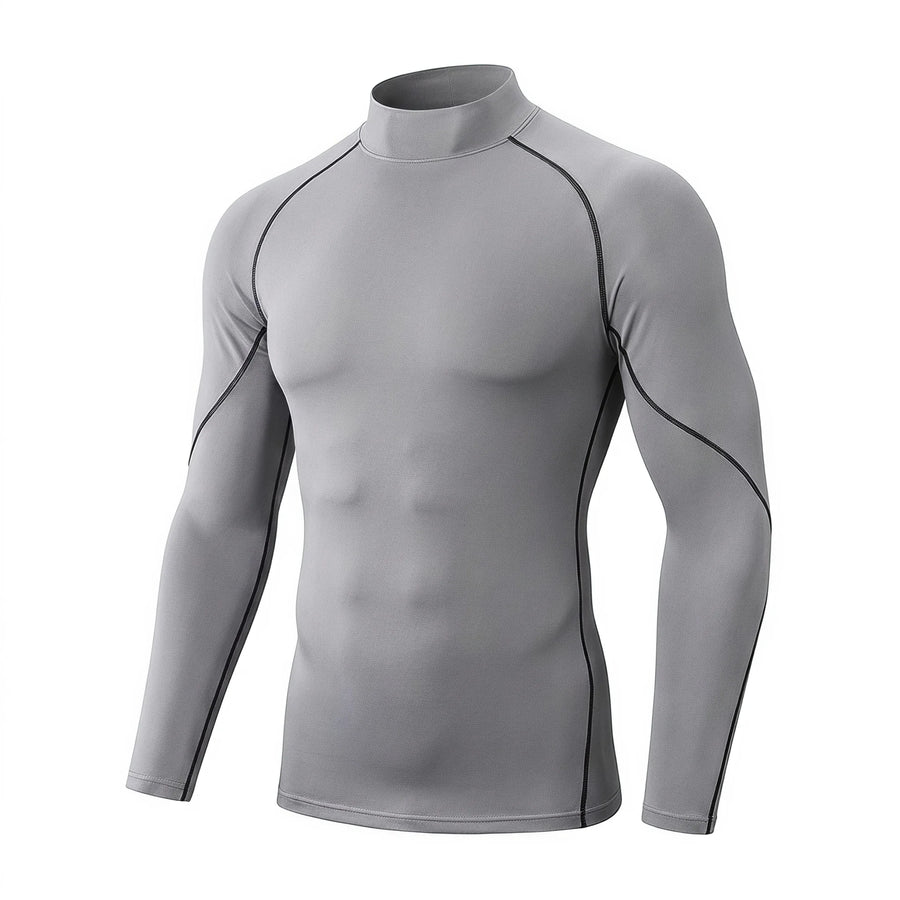 Dante Men's Long Sleeve Mock Neck Compression Shirt