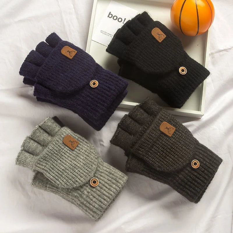 Lino Knit Convertible Fingerless Gloves for Women and Men