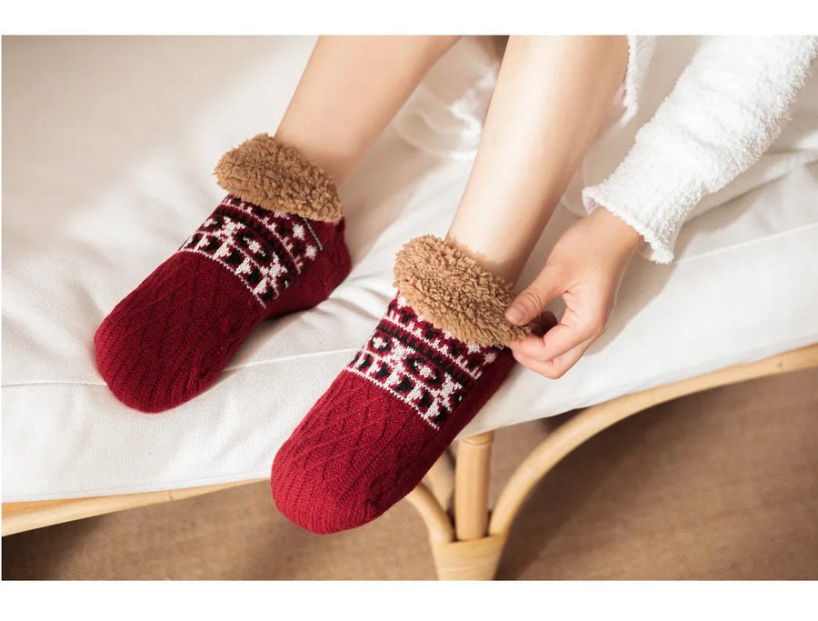 Celeste Fleece Lined Non-Slip Slipper Socks for Women and Men