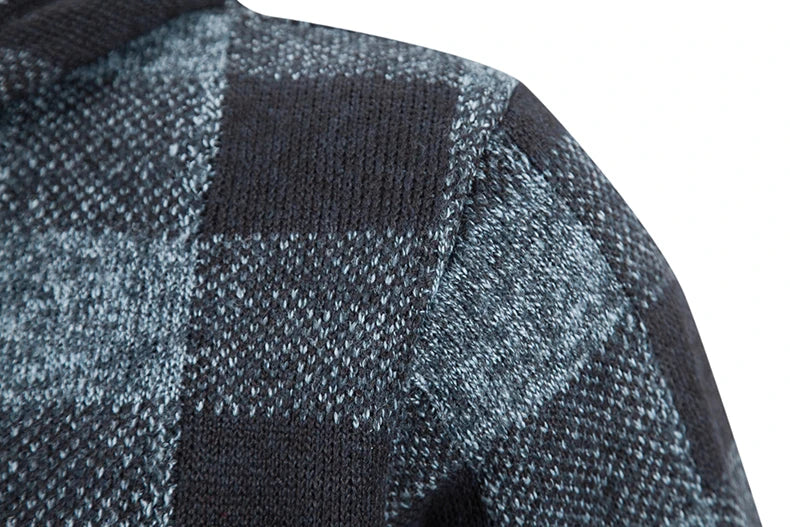 Ignazio Fleece Lined Plaid Hooded Sweater Jacket for Men - alternate view