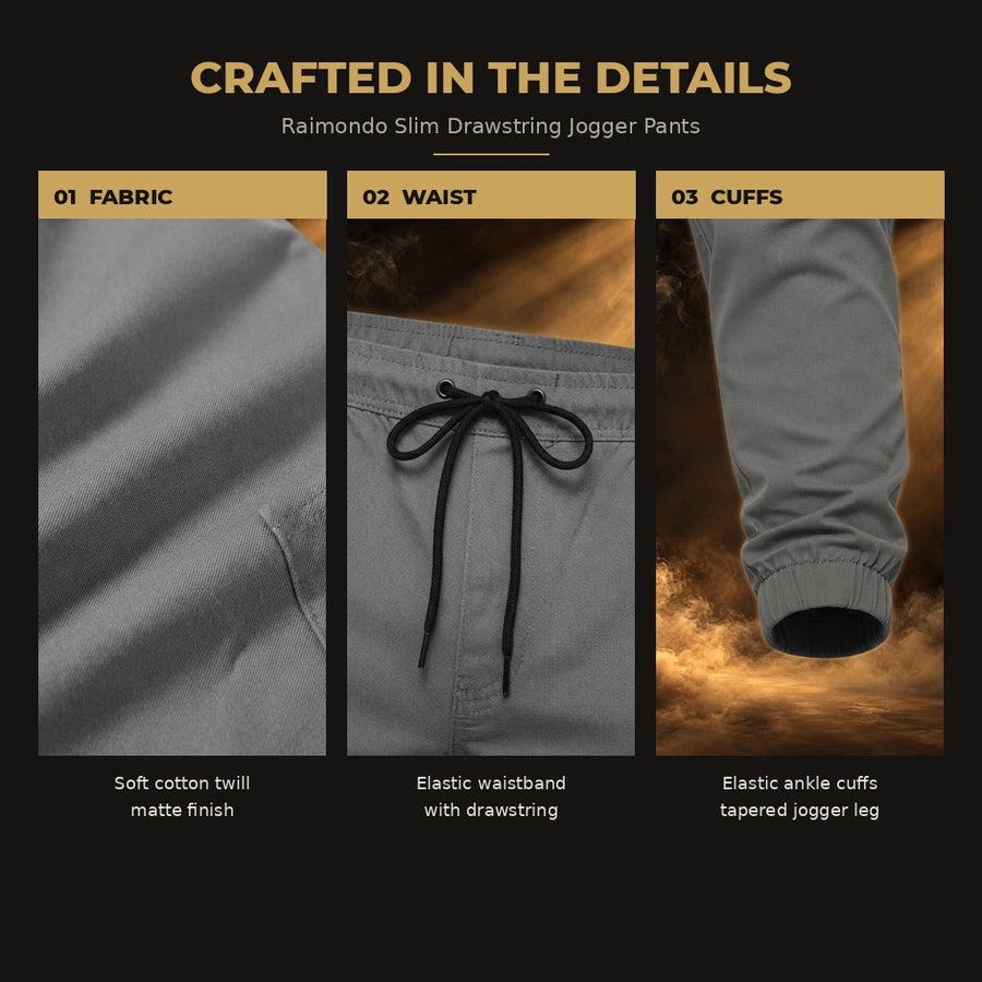 Raimondo Slim Drawstring Jogger Pants for Men