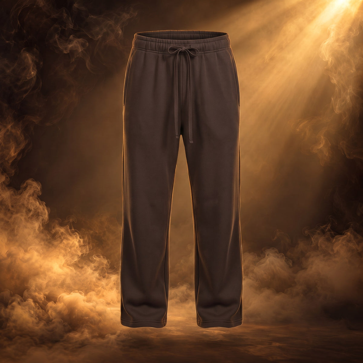 Alberto wide-leg sweatpants for men in Brown, front view