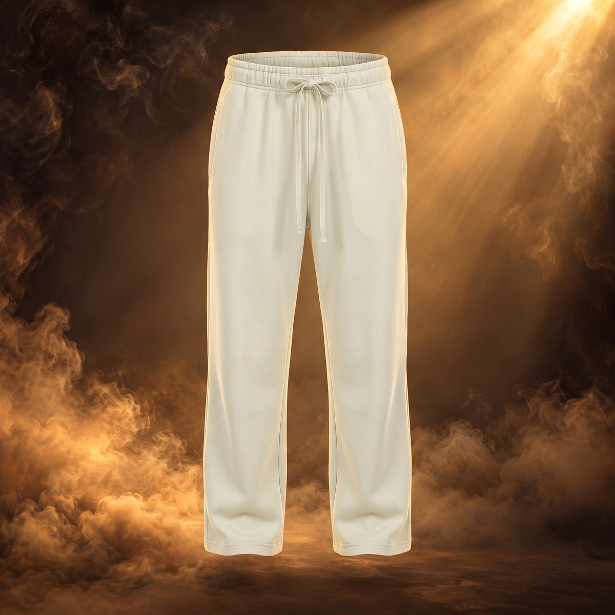 Alberto wide-leg sweatpants for men in Cream, front view