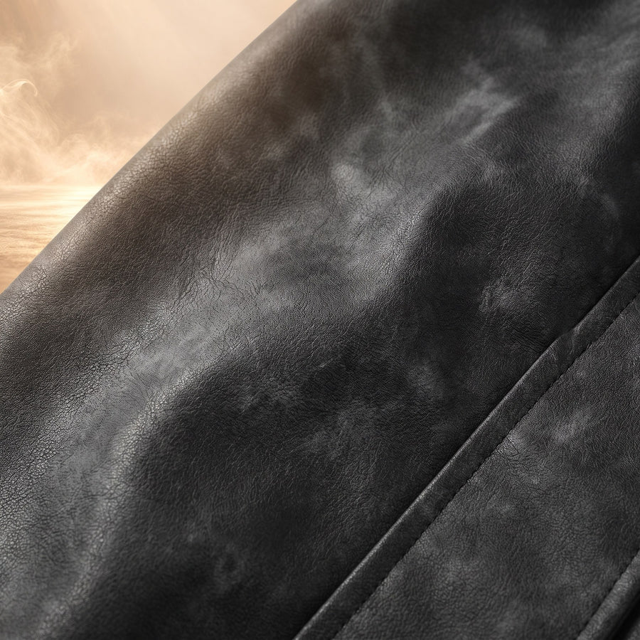 Arturo Distressed Leather Zip-Up Jacket for Men