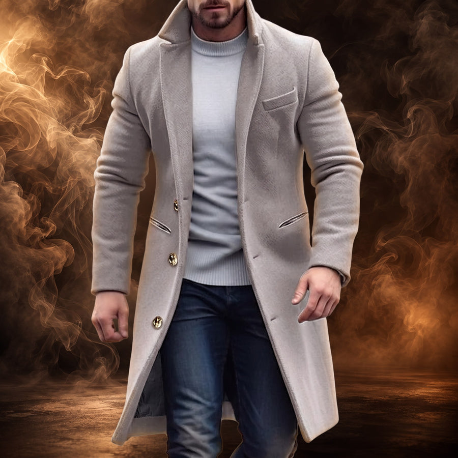 Alfredo Single-Breasted Wool Overcoat for Men