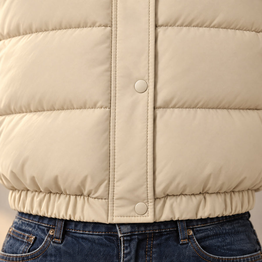 Beatrice Fleece Lined Hooded Cropped Puffer Jacket