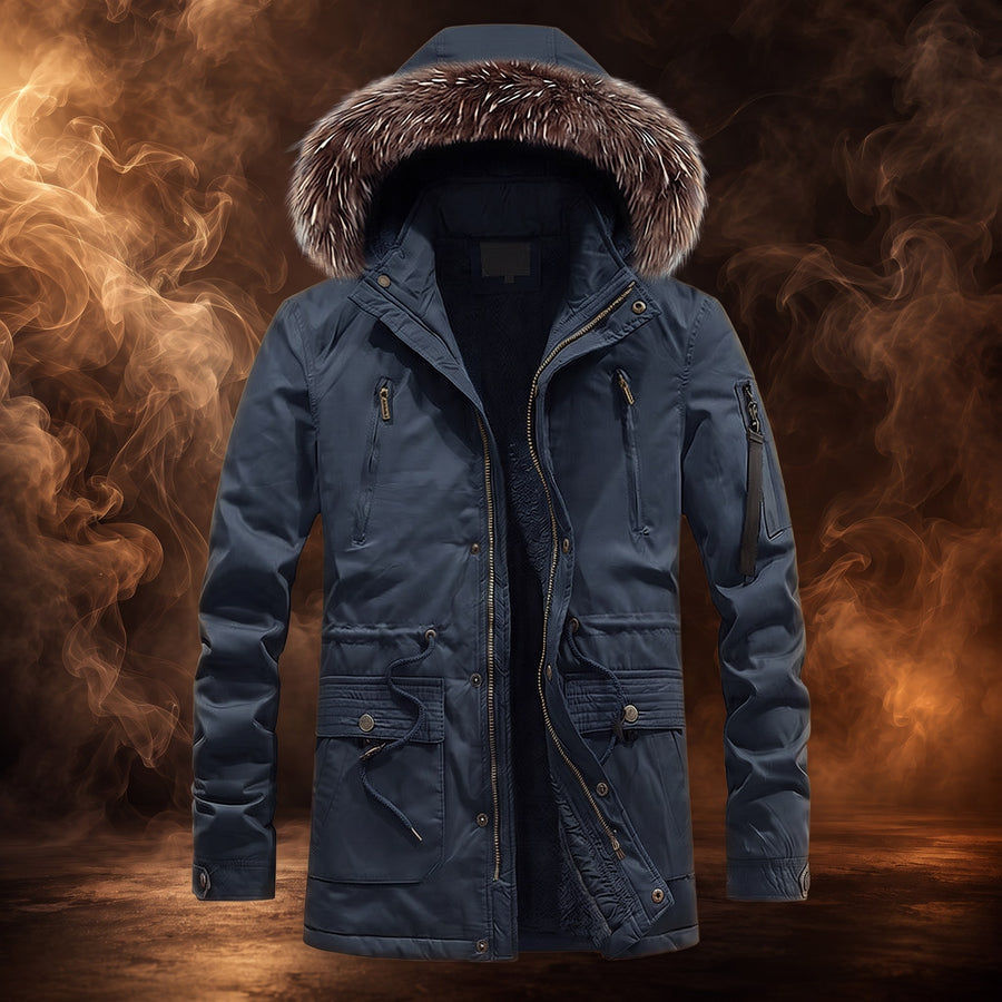 Jasper Fleece-Lined Fur Hood Parka for Men