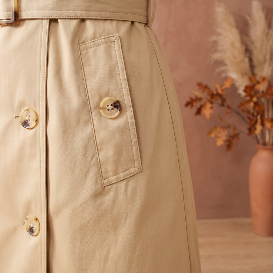 Carlotta Double-Breasted Cotton Trench Coat for Women