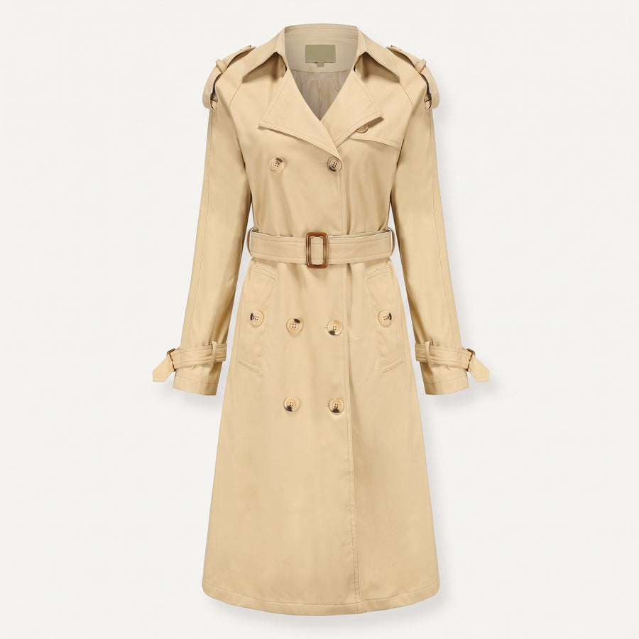 Carlotta Double-Breasted Cotton Trench Coat for Women