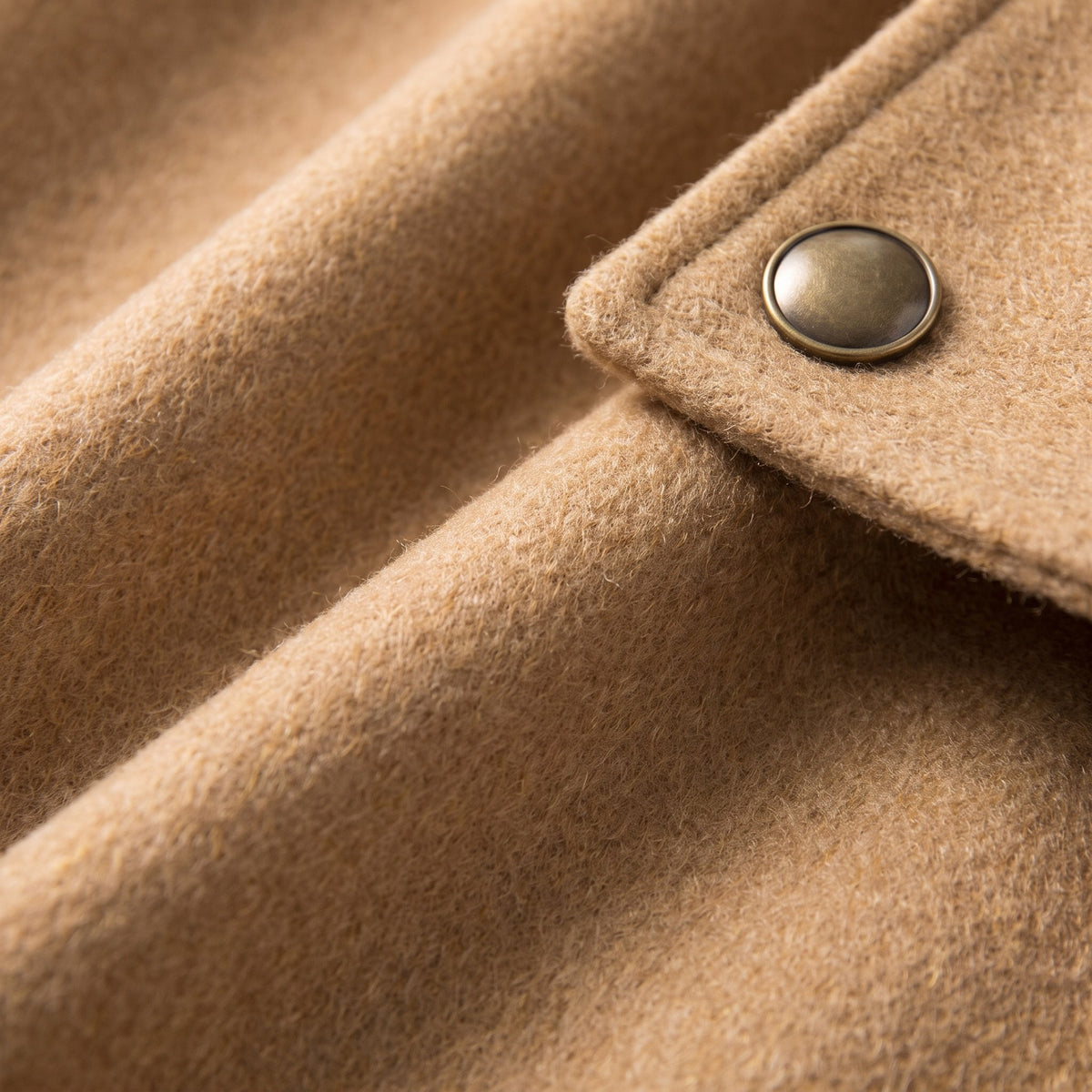 Cordelia coat, Khaki, wool blend fabric close-up